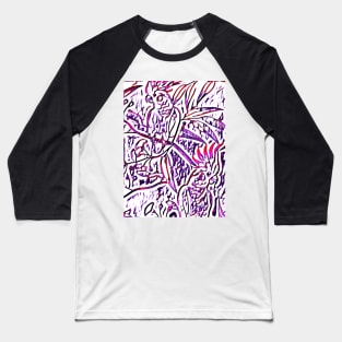 Purple Parrots Baseball T-Shirt